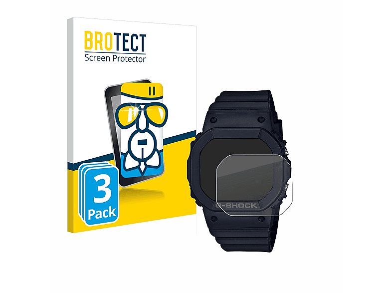 BROTECT 3x Airglass G-Shock GMD-S5600) Casio klare Schutzfolie(für