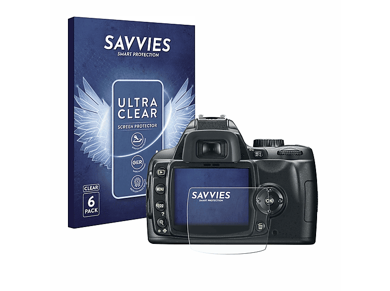 SAVVIES 6x D60) Nikon Schutzfolie(für klare