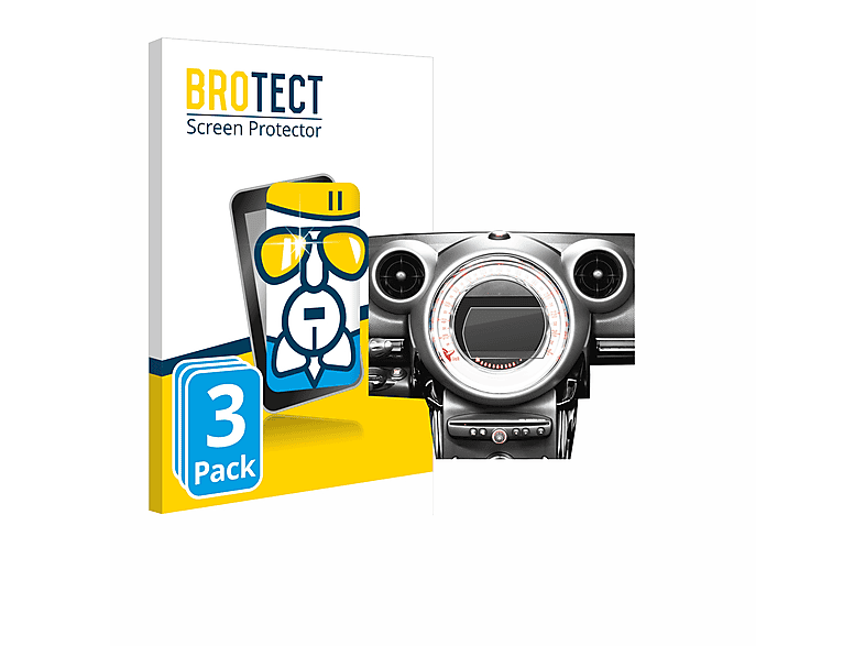 BROTECT 3x Airglass klare Schutzfolie(für Mini Countryman R60 2010-2016 Infotainment System)