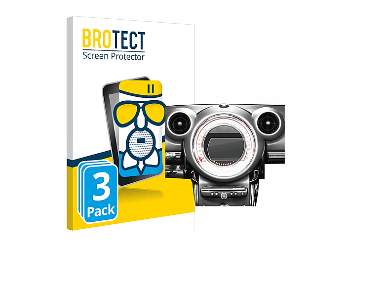 BROTECT 3x Airglass matte Schutzfolie(für Mini Countryman R60 2010-2016 Infotainment System)