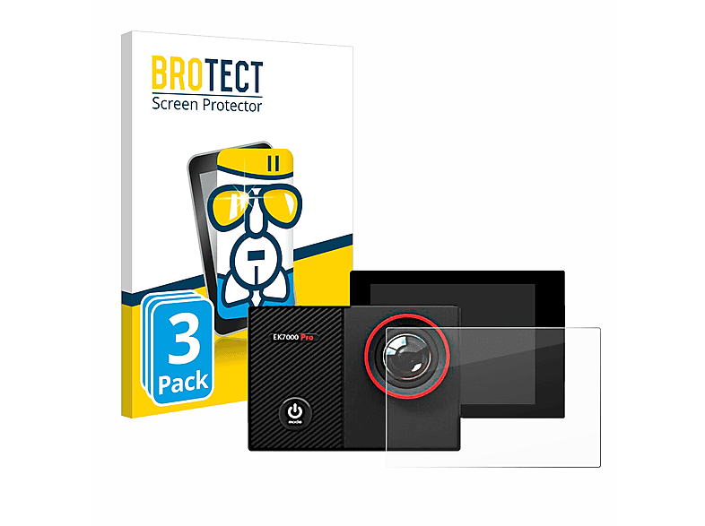 BROTECT 3x Airglass Akaso Schutzfolie(für Pro) EK7000 klare