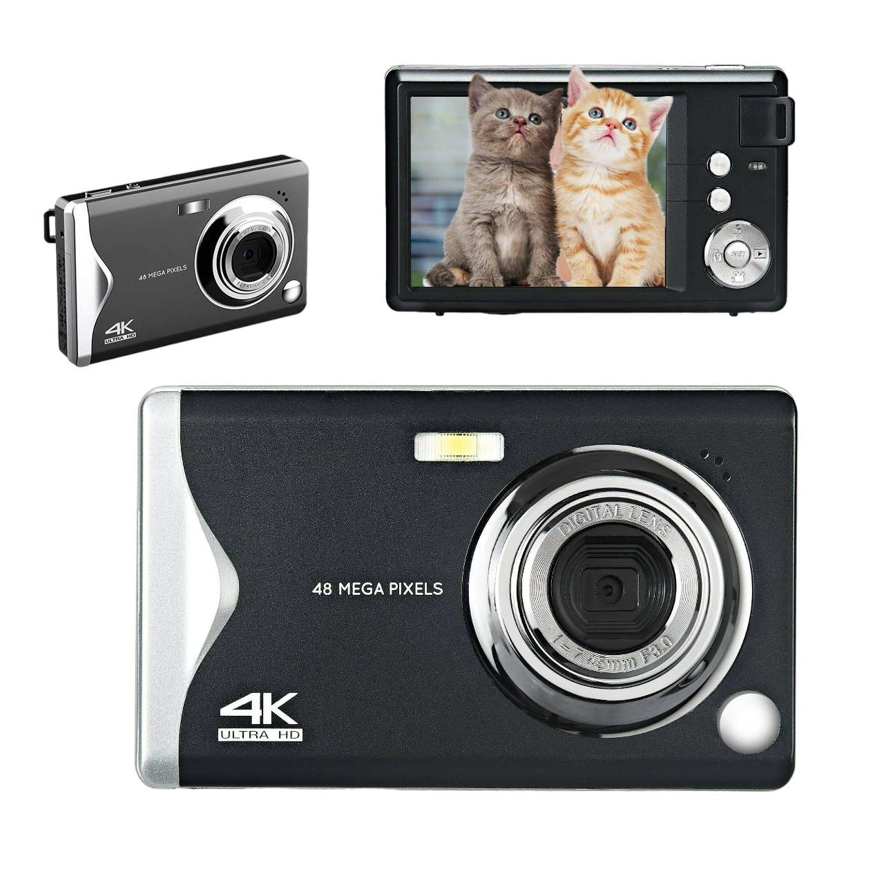 Digital Kamera Schwarz- 48MP 4K LINGDA