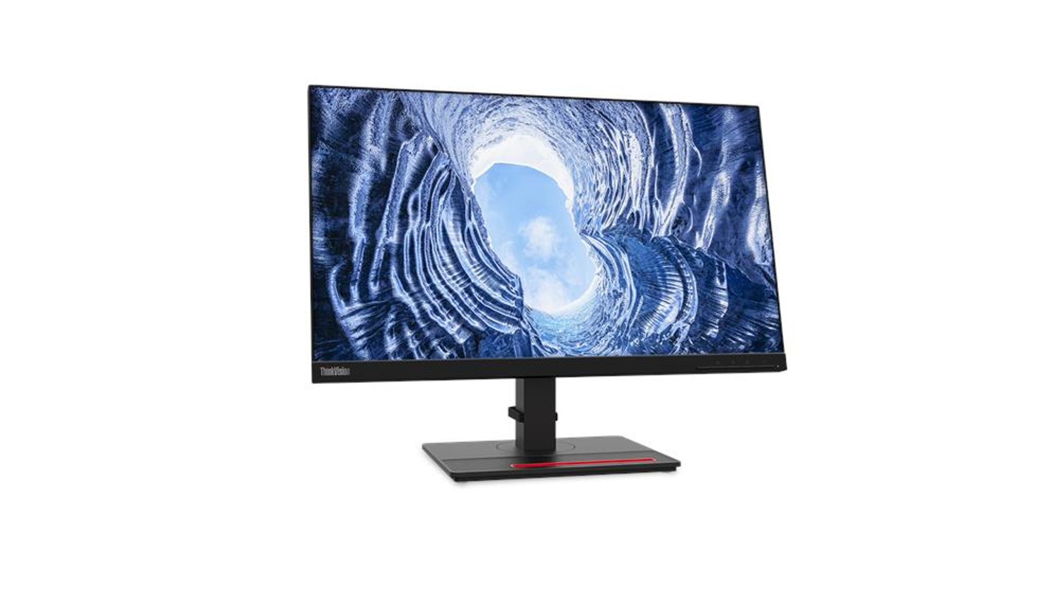 Ein ThinkVision-Monitor mit einem Landschaftsbild.