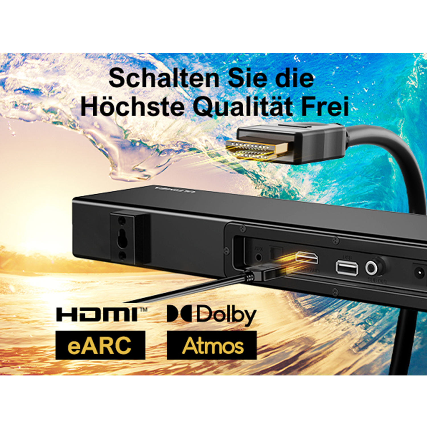 ULTIMEA Schwarz Geräte Dolby Soundbar 2.1 TV Dolby Atmos Atmos Subwoofer, für mit S50 Nova Kanal, - - Soundbar