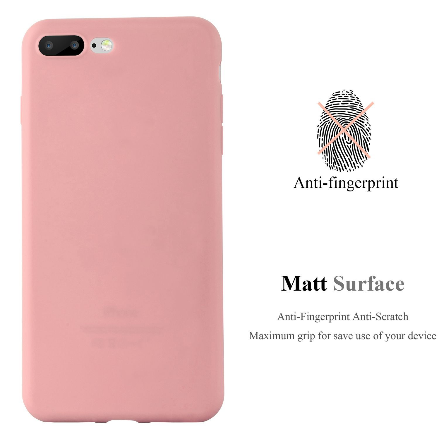 Style, CANDY im PLUS / / CADORABO 7S 8 ROSA Backcover, PLUS, iPhone TPU Hülle Candy 7 Apple, PLUS