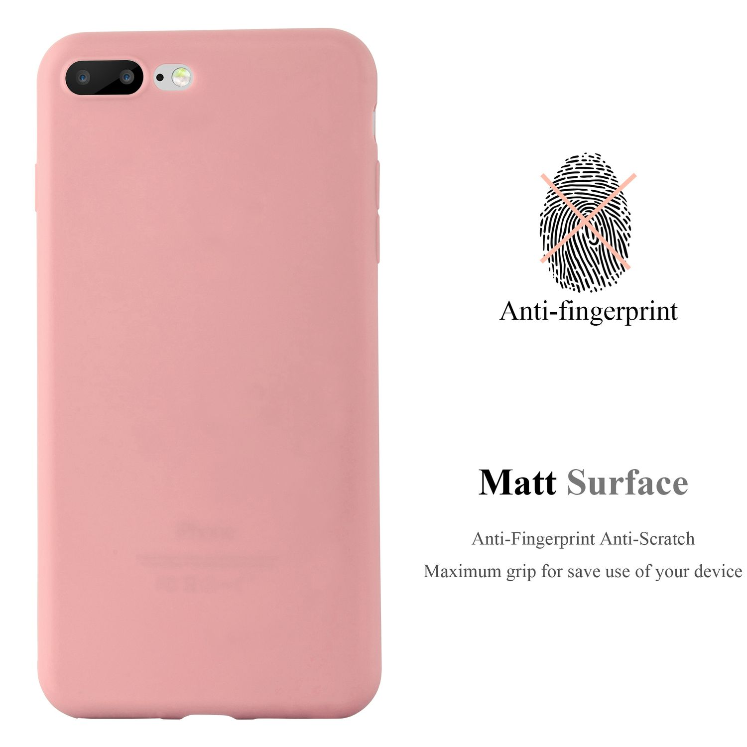 Eine rosa Handyhülle mit Anti-Fingerabdruck- und Anti-Kratz-Eigenschaften.