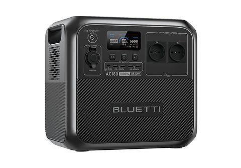 BLUETTI AC180 1800W Tragbare Stromerzeuger LiFePO4 Solargenerator für  Camping, Reise, Stromausfall Powerstation 1152 Wh Grau