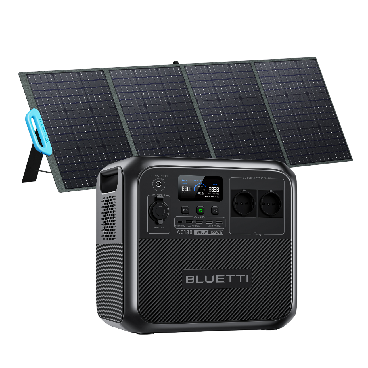 mit PV200 1800W 200W BLUETTI Powerstation AC180 LiFePO4 Solarpanel Solargenerator