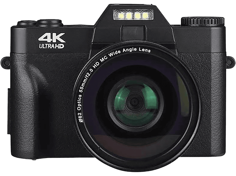 Zoom Akkuladestation LINGDA Kamera 16x Ultra 64g Schwarz, HD 4K opt. duale Digital Flip-Screen Mit Speicherkarte