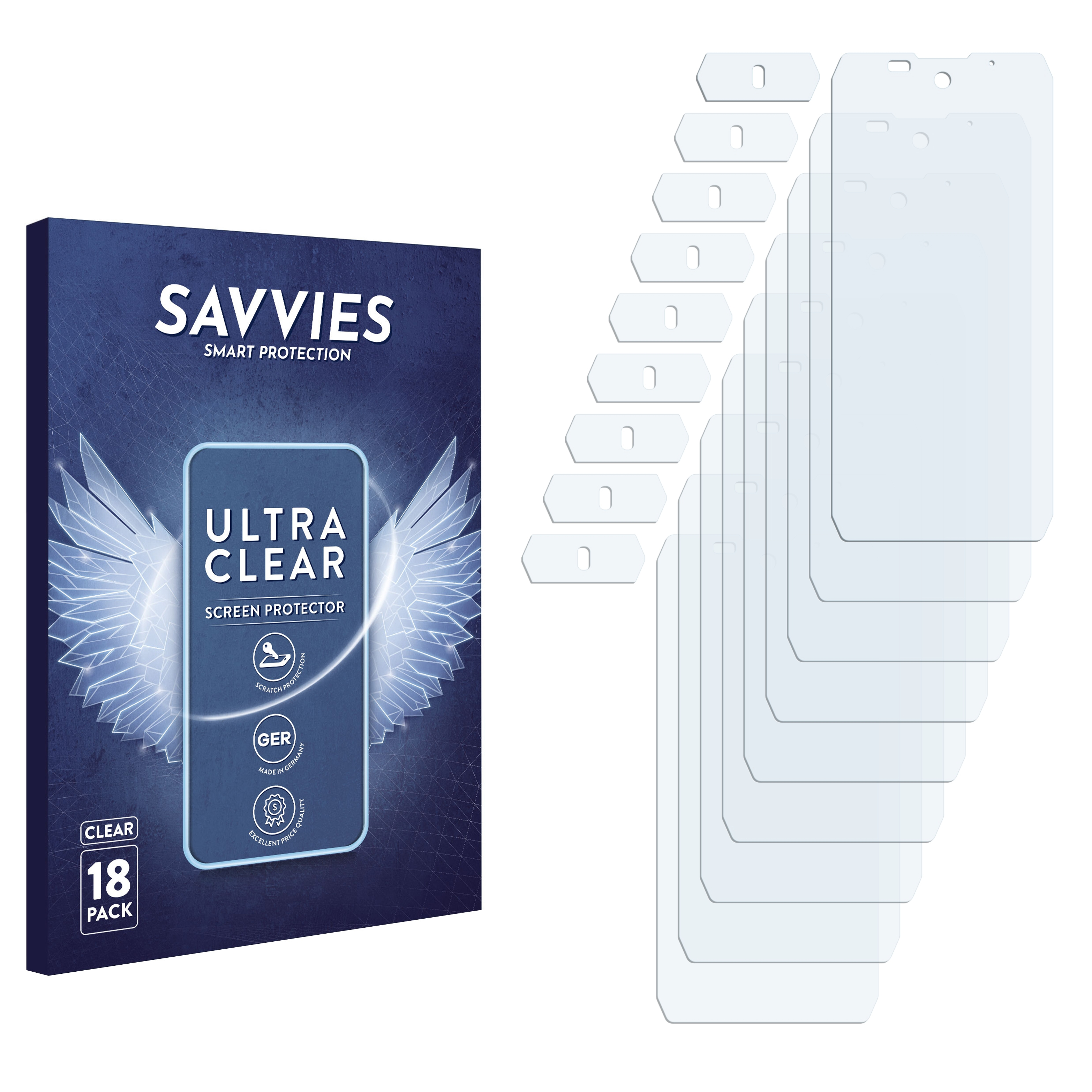 18x SAVVIES N6000 Schutzfolie(für Blackview (Display+Kamera)) klare