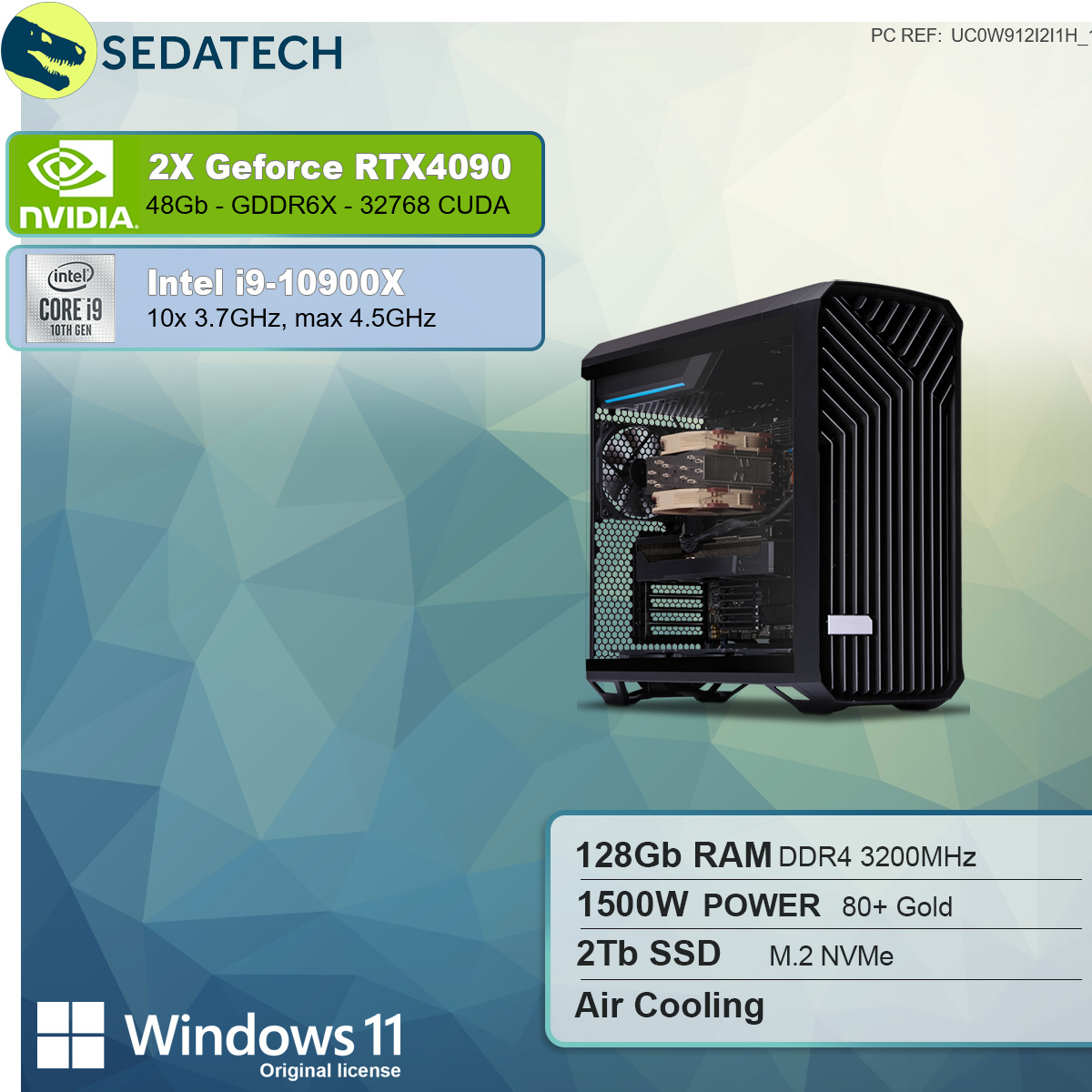 SEDATECH Intel Core™ Pro SSD, i9-10900X, 128 GB GeForce RTX™ mit 11 4090, PC-desktop Windows GB Intel® RAM, 2000 48 Prozessor, NVIDIA GB i9 mehrsprachig