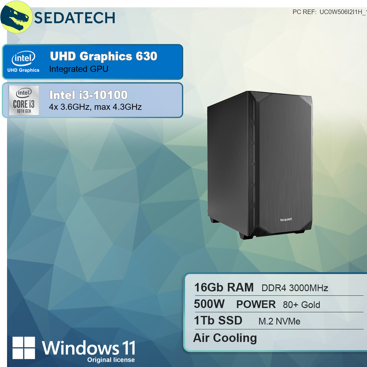Home PC-desktop mehrsprachig, RAM, 1000 mit SSD, Intel® SEDATECH Windows Pro Intel® i3 6100 i3-10100, GB Intel Prozessor, 16 11 Iris® Core™ GB