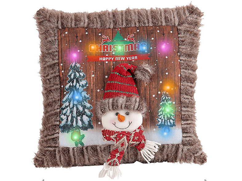 Weihnachtsdekoration BRIGHTAKE Kopfkissenbezug Magische Feststimmung für - Leuchtendes Plüschkissen