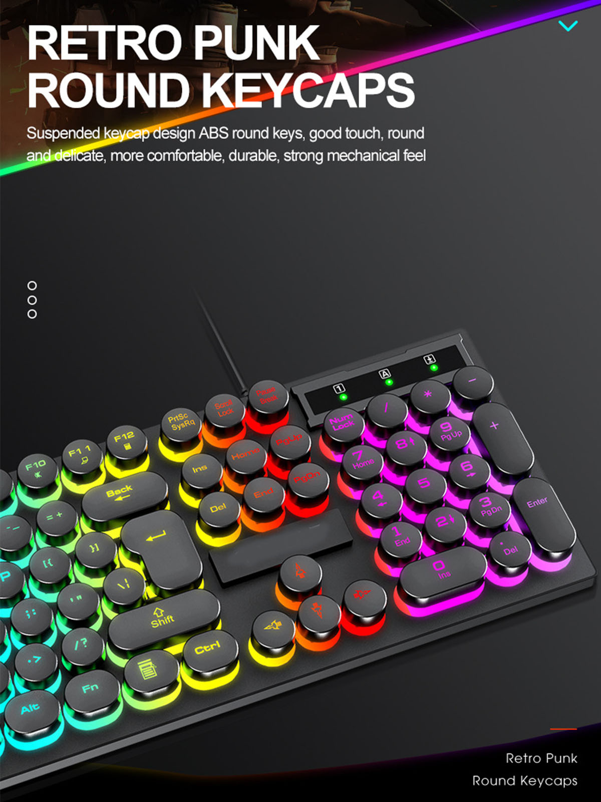 Punk Tastatur Retro Gaming Einem, und Präzision Tastatur Stil in - BRIGHTAKE