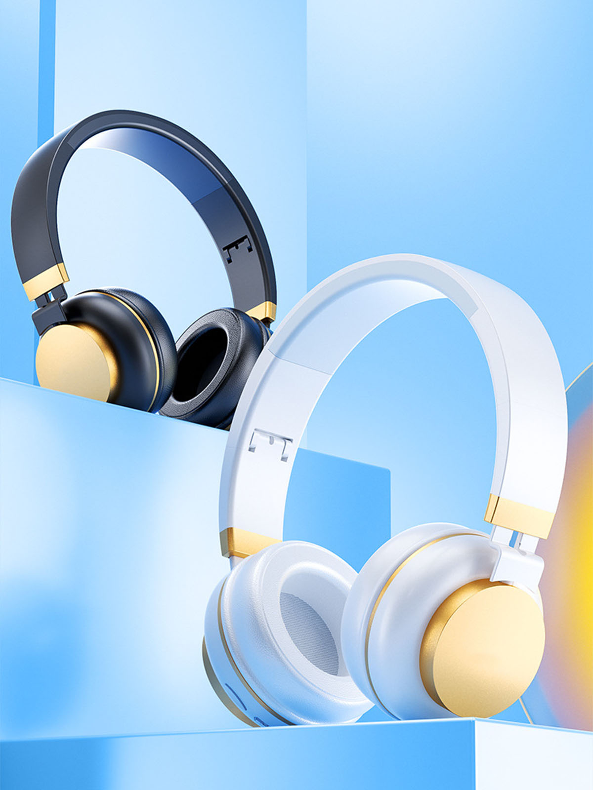 BRIGHTAKE Bluetooth 5.0 Soundbegleiter, Weiß - Stereo-Headset Over-ear ultimativer Bluetooth-Kopfhörer Ihr