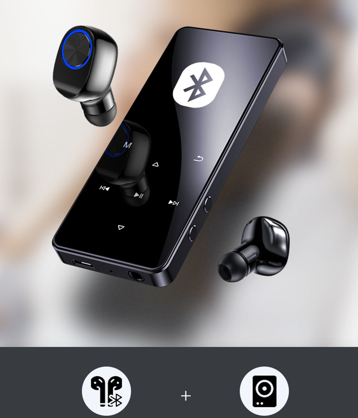 Schwarz Walkman MP3-Spieler Player MP4 Unterwegs Mini BRIGHTAKE GB, 32 für - Musikgenuss