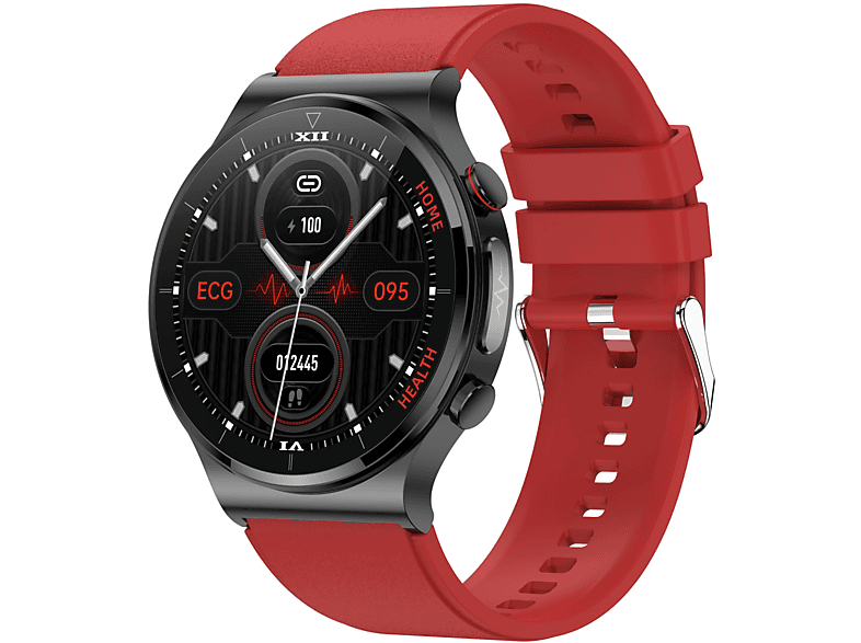 BRIGHTAKE Smartwatch mit Blutzucker- und EKG-Messung: Gesundheit im Blick Smartwatch tpu, Rot