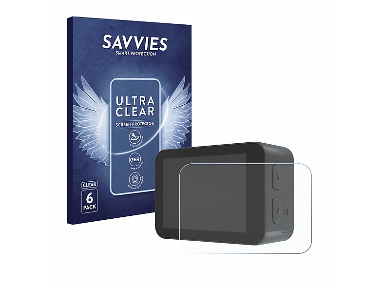 SAVVIES 6x klare Schutzfolie(für Akaso V50X) | Kamera Schutzfolie