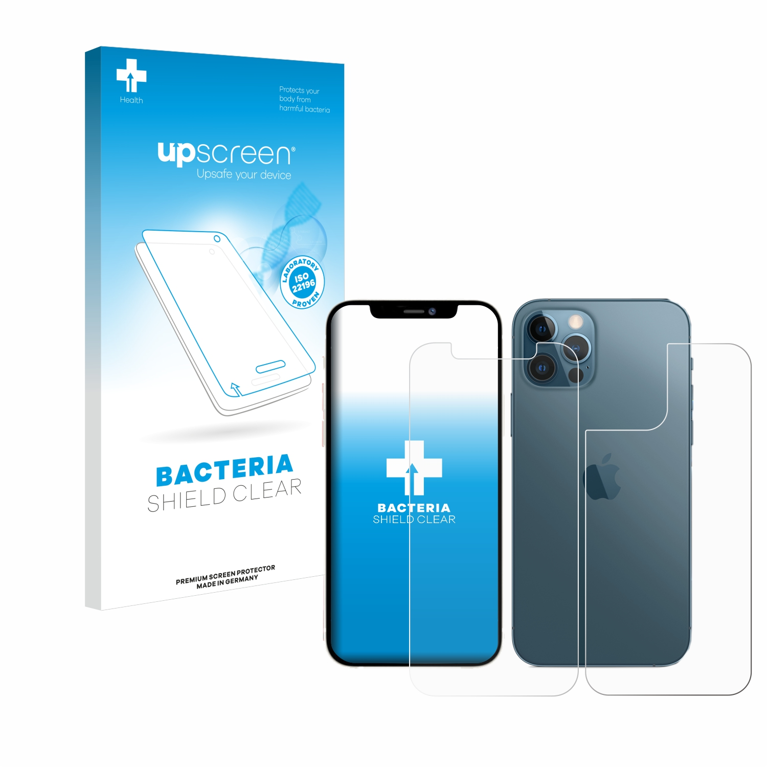 Schutzfolie(für iPhone antibakteriell Apple 12 Pro) UPSCREEN klare