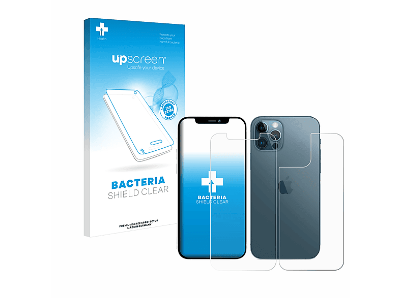 Schutzfolie(für iPhone antibakteriell Apple 12 Pro) UPSCREEN klare