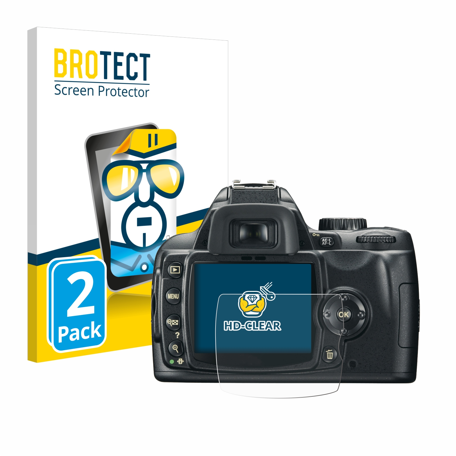 BROTECT 2x klare Schutzfolie(für Nikon D60)