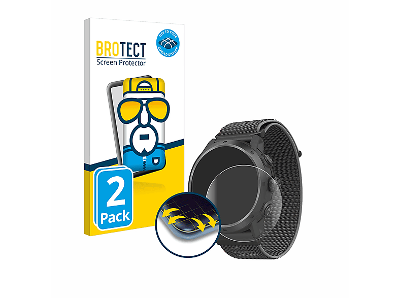 BROTECT 2x Schutzfolie(für Flex Apex Pro) Coros 2 Curved 3D Full-Cover