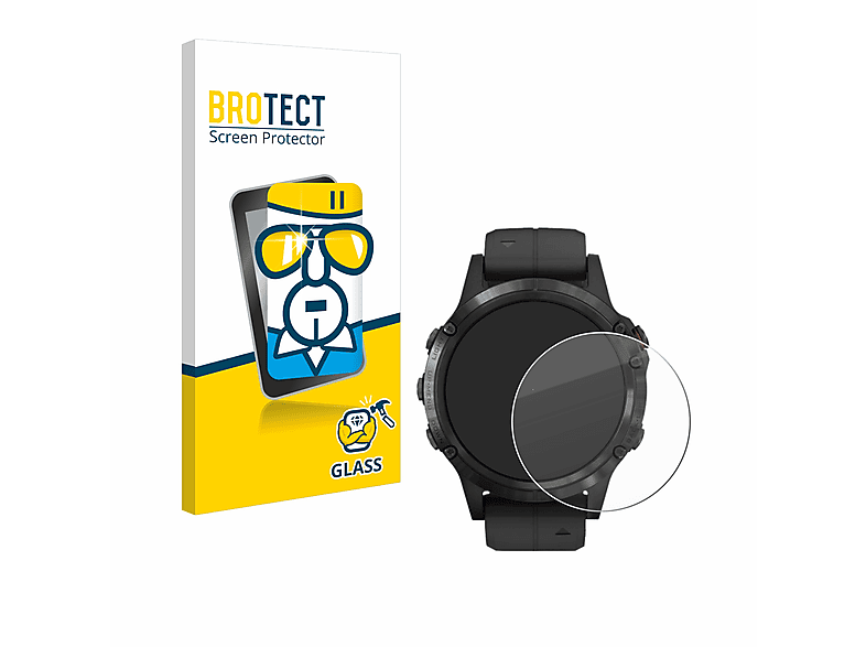 BROTECT 9H klares Schutzglas(für Garmin Fenix 5 Plus (47 mm)) | Smartwatch Schutzfolien & Gläser