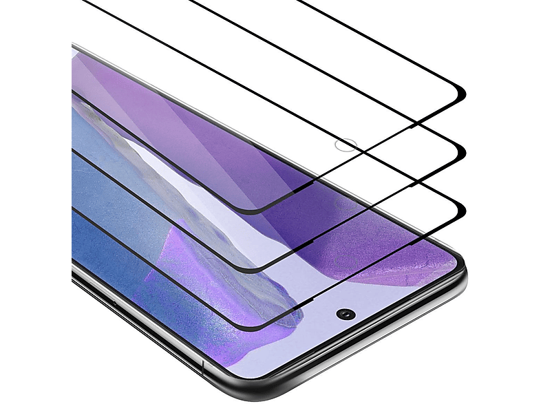 CADORABO 3x Vollbild Schutzglas Tempered Schutzfolie(für Samsung Galaxy NOTE 20)