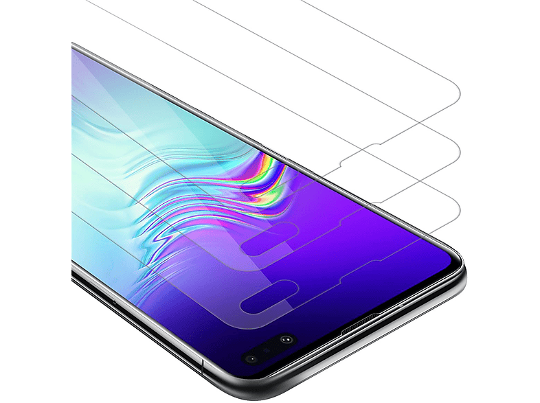 Samsung Schutzglas Galaxy S10 5G) Tempered Schutzfolie(für Glas CADORABO 3x