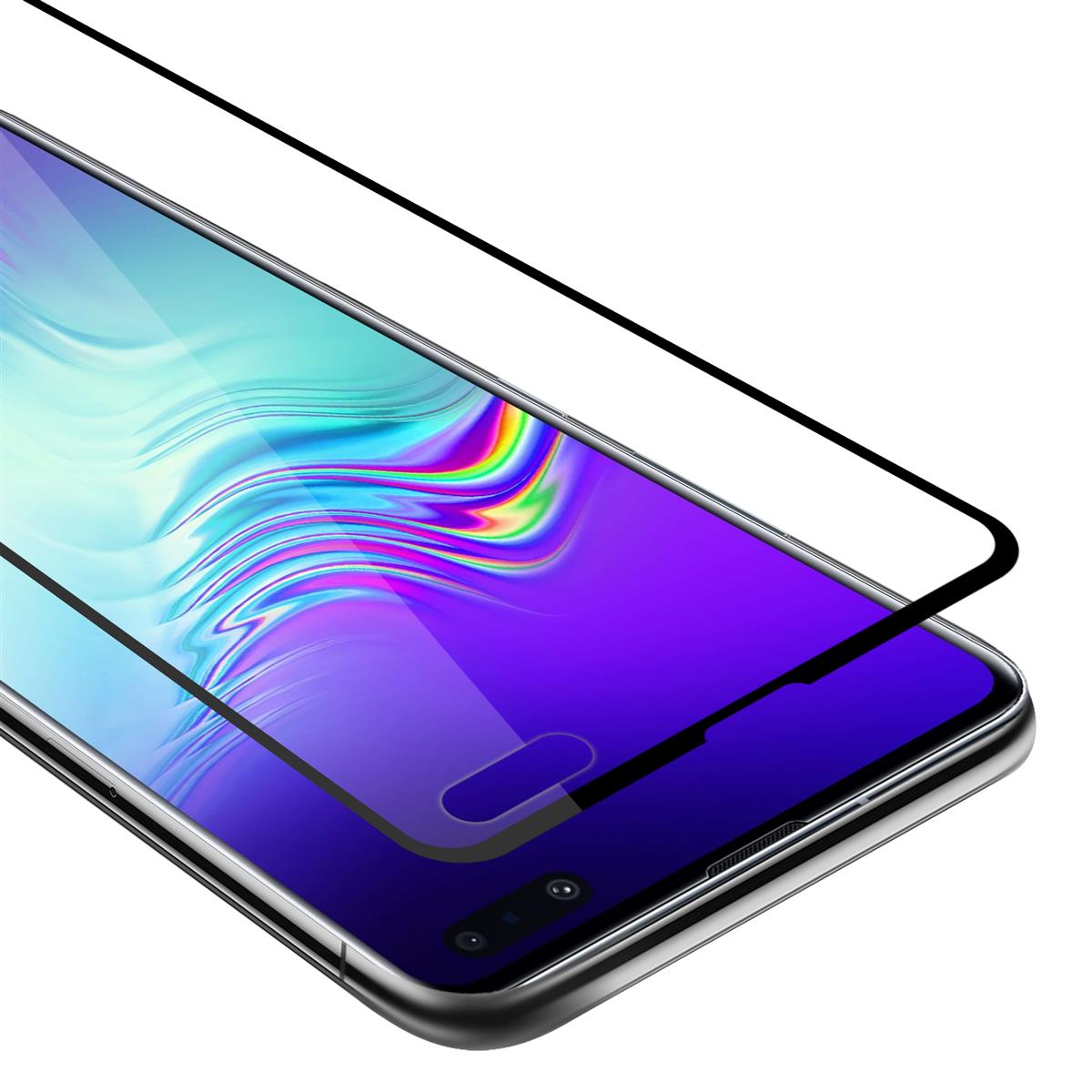 Ein Smartphone mit aufgebrachter Displayschutzfolie, die eine klare, glänzende Oberfläche zeigt.