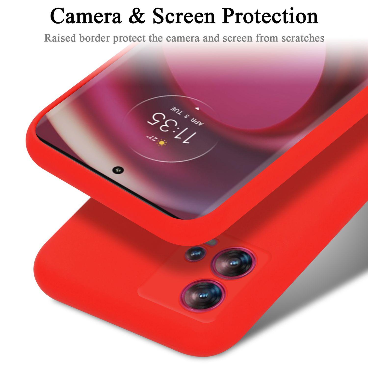 CADORABO Hülle 30 ROT Backcover, FUSION, Motorola, Liquid LIQUID Case Style, EDGE im Silicone