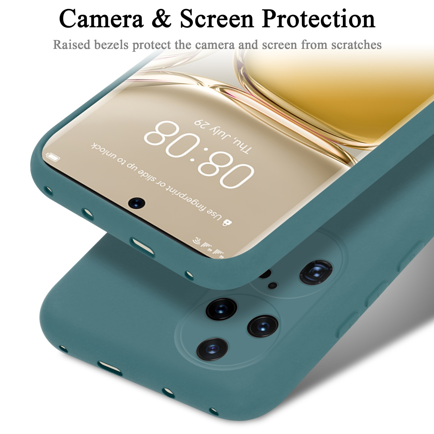 P50 Hülle Backcover, Silicone Style, GRÜN PRO, CADORABO Case Liquid Huawei, im LIQUID