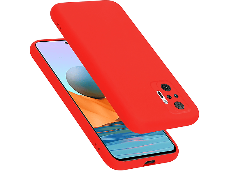 CADORABO Hülle im Liquid Silicone LIQUID Case RedMi Backcover, ROT 10 PRO, Style, NOTE Xiaomi