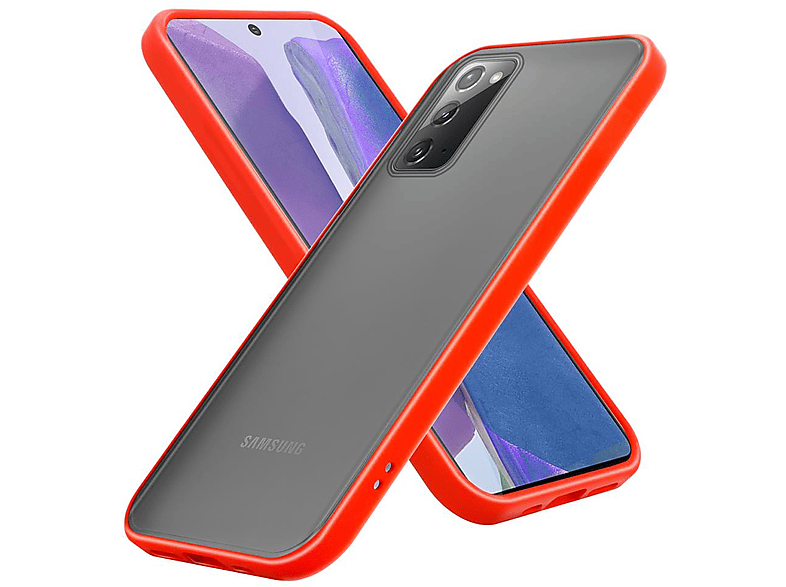 Silikon Rot Galaxy CADORABO Backcover, mit Hybrid Kunststoff und Rückseite, Tasten Hülle TPU - Matt 20, Samsung, matter Innenseite Schutzhülle Schwarze NOTE