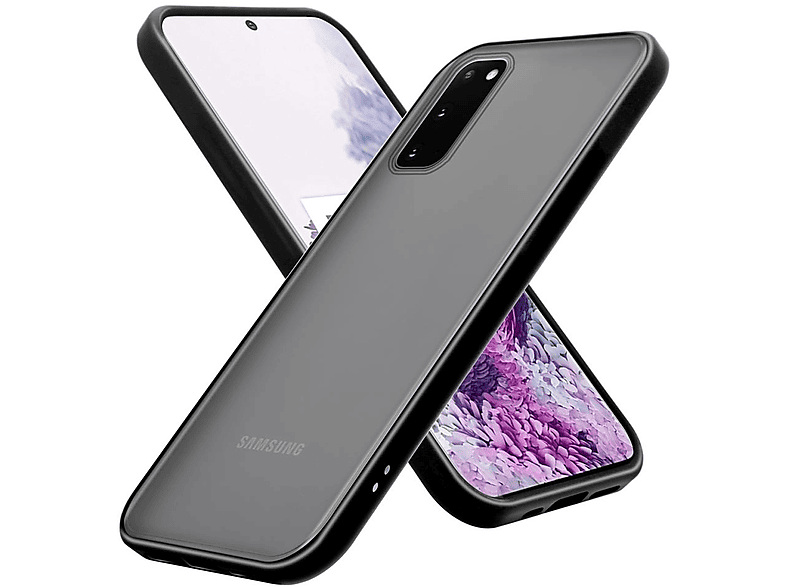 CADORABO Hülle Hybrid Schutzhülle Galaxy Kunststoff matter mit S20, Schwarz Backcover, Silikon Rückseite, Matt TPU und Innenseite Samsung