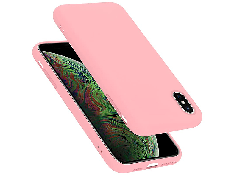 XS MAX, Liquid Silicone iPhone LIQUID Backcover, PINK Apple, Style, im CADORABO Case Hülle