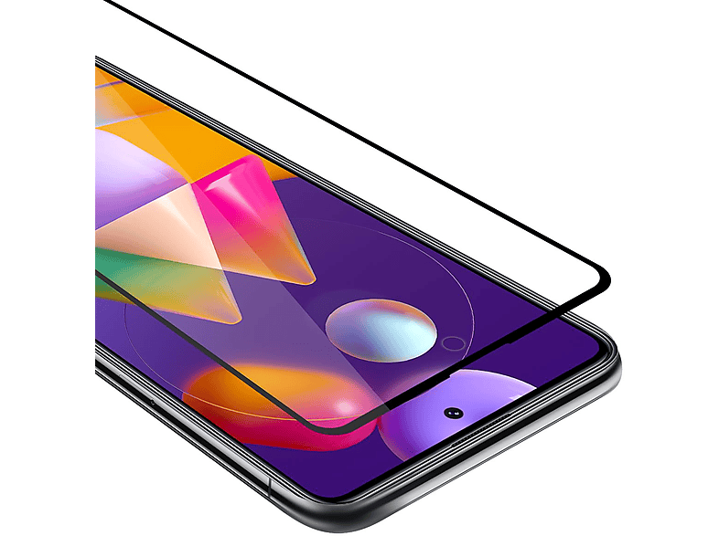 CADORABO Schutzglas voll kelebend Schutzfolie(für Galaxy M31s) Samsung
