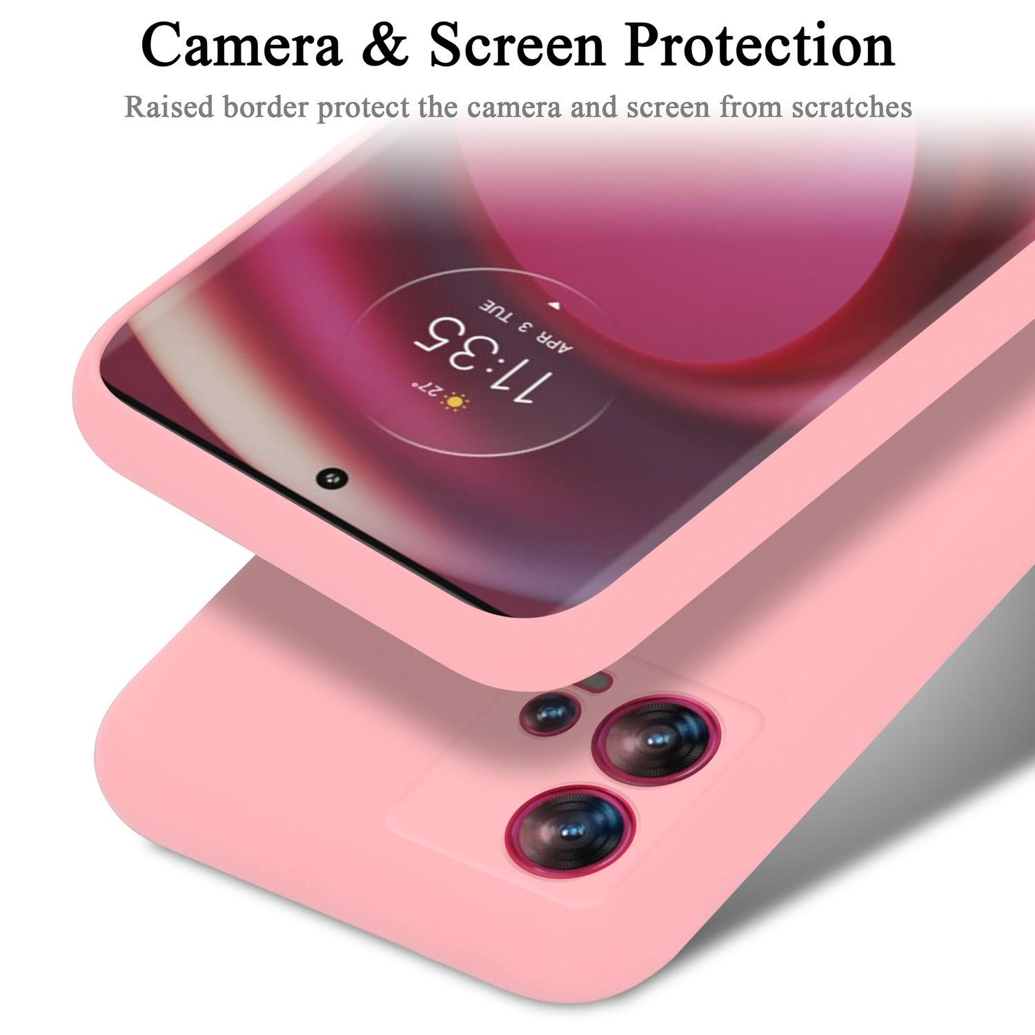 Hülle Backcover, EDGE Silicone Liquid Motorola, PINK 30 FUSION, CADORABO LIQUID Case Style, im