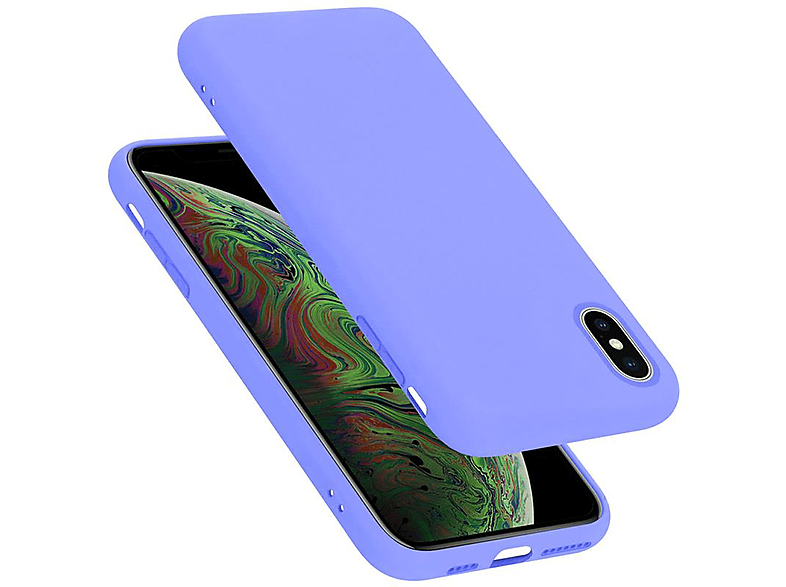 CADORABO Hülle im Liquid Silicone Case Style, Backcover, Apple, iPhone XS MAX, LIQUID HELL LILA