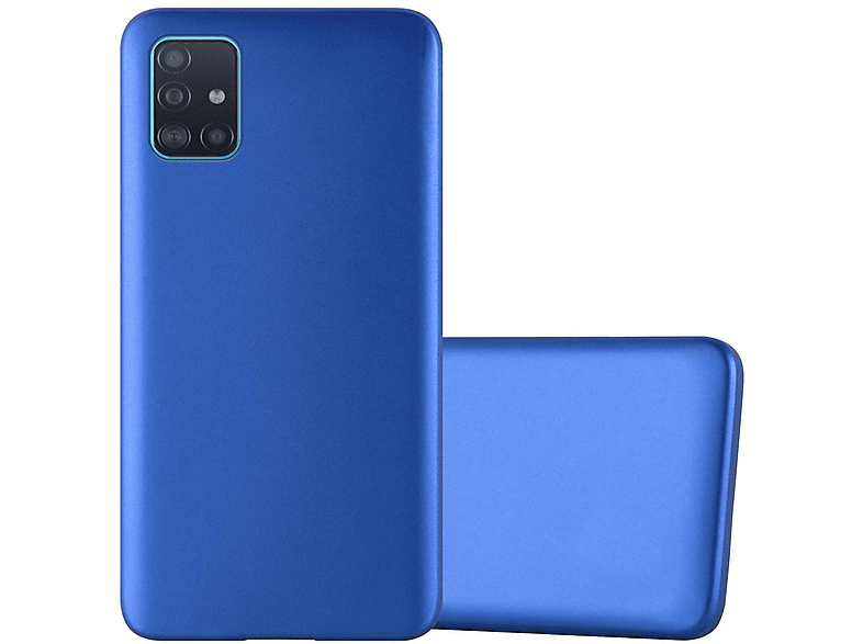 A71 BLAU Backcover, CADORABO METALLIC Galaxy TPU Matt Samsung, 5G, Metallic Hülle,