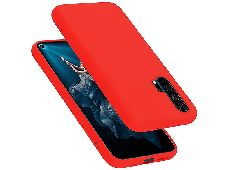 CADORABO Hülle im Liquid Silicone Case Style, Backcover, Honor, 20 PRO, LIQUID ROT