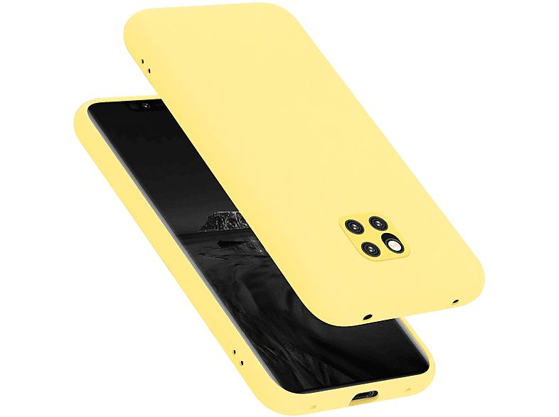 CADORABO Hülle im Liquid Silicone Case Style, Backcover, Huawei, MATE 20 PRO, LIQUID GELB | Backcover
