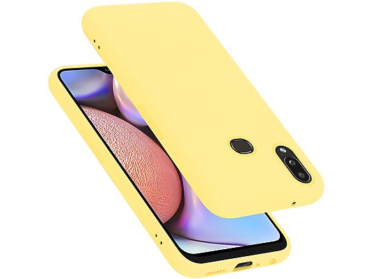 Funda - CADORABO Funda protectora de silicona, Compatible con Samsung Galaxy A10s / M01s, LIQUID AMARILLO