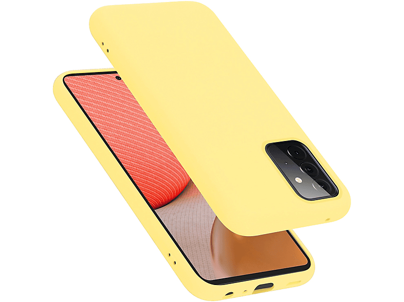 CADORABO Hülle im Liquid Silicone Case Style, Backcover, Samsung, Galaxy A72 4G / 5G, LIQUID GELB