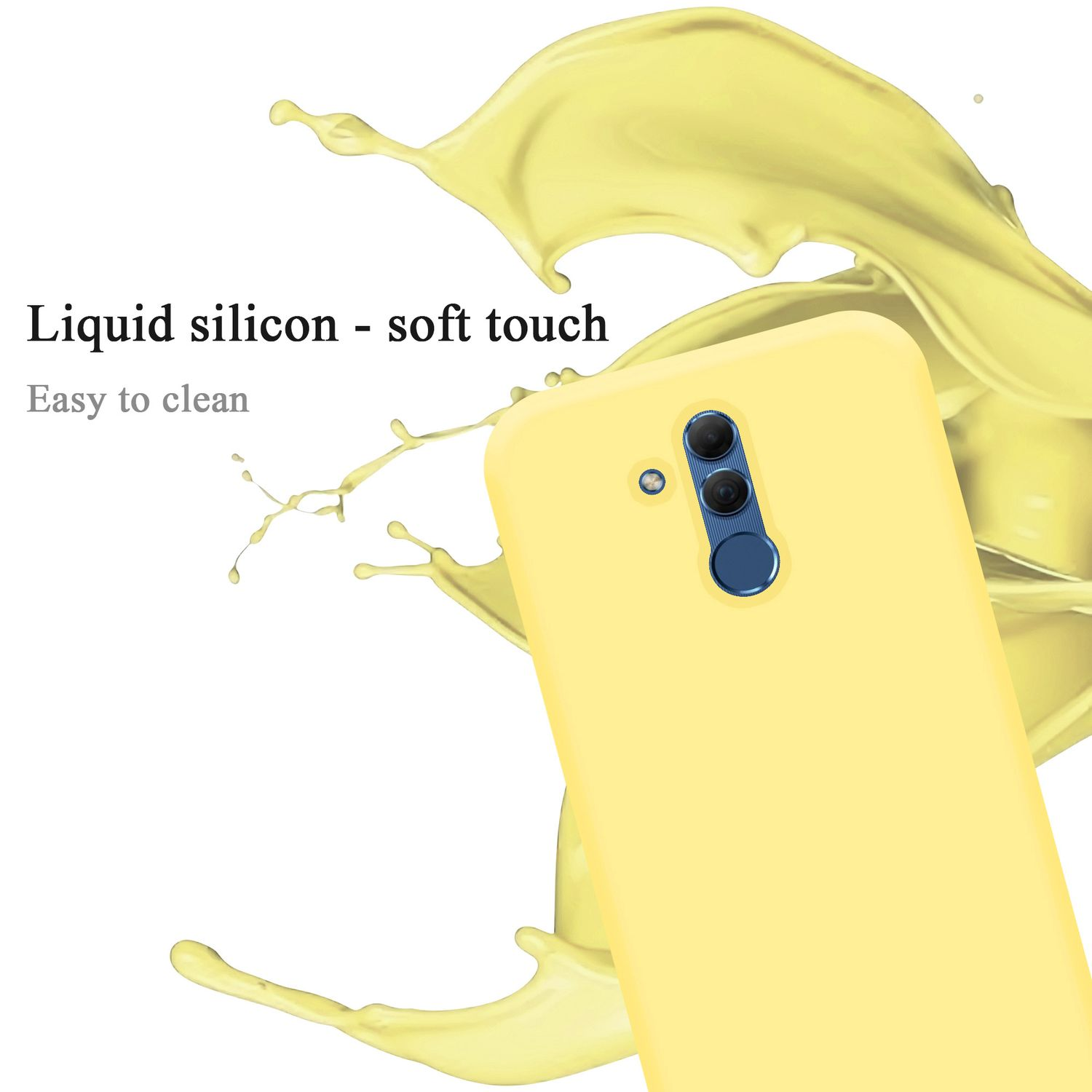 20 Liquid LIQUID GELB Backcover, Style, Huawei, MATE im Case Hülle CADORABO Silicone LITE,