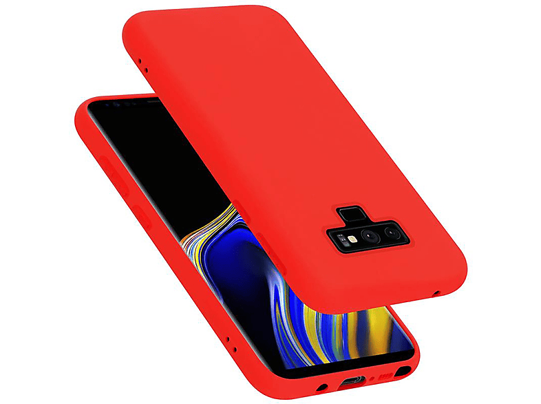 CADORABO Hülle im Liquid Silicone Case Style, Backcover, Samsung, Galaxy NOTE 9, LIQUID ROT