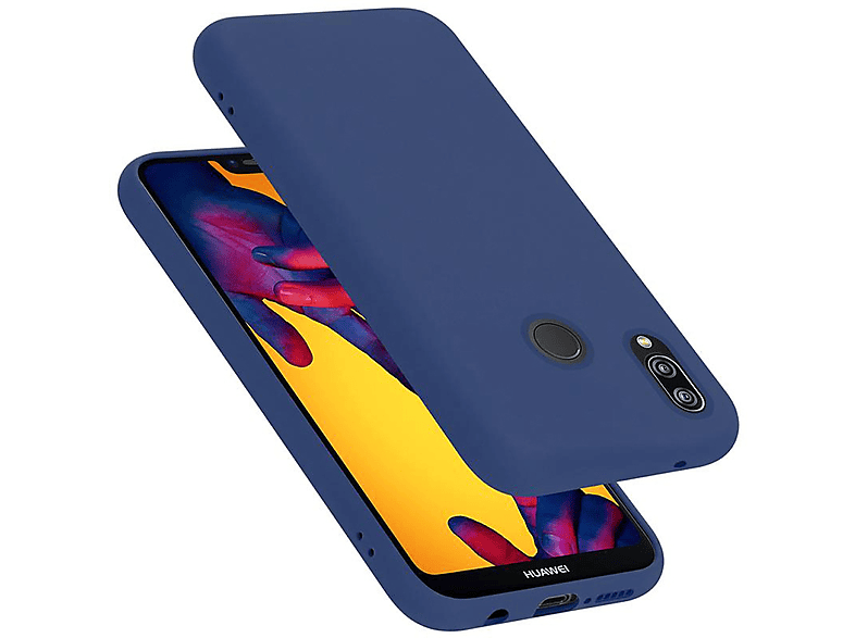 CADORABO Hülle im Liquid Silicone Case Style, Backcover, Huawei, P20 LITE 2018 / NOVA 3E, LIQUID BLAU