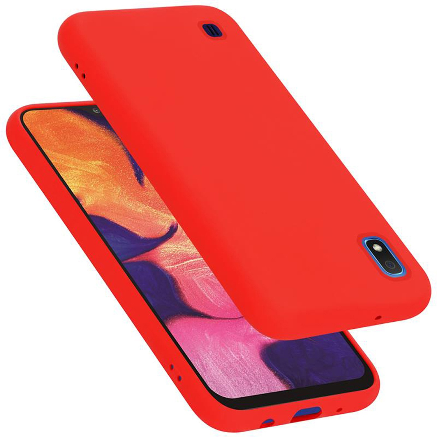 Liquid Silicone M10, Backcover, A10 Case Galaxy / CADORABO Samsung, Style, Hülle im LIQUID ROT