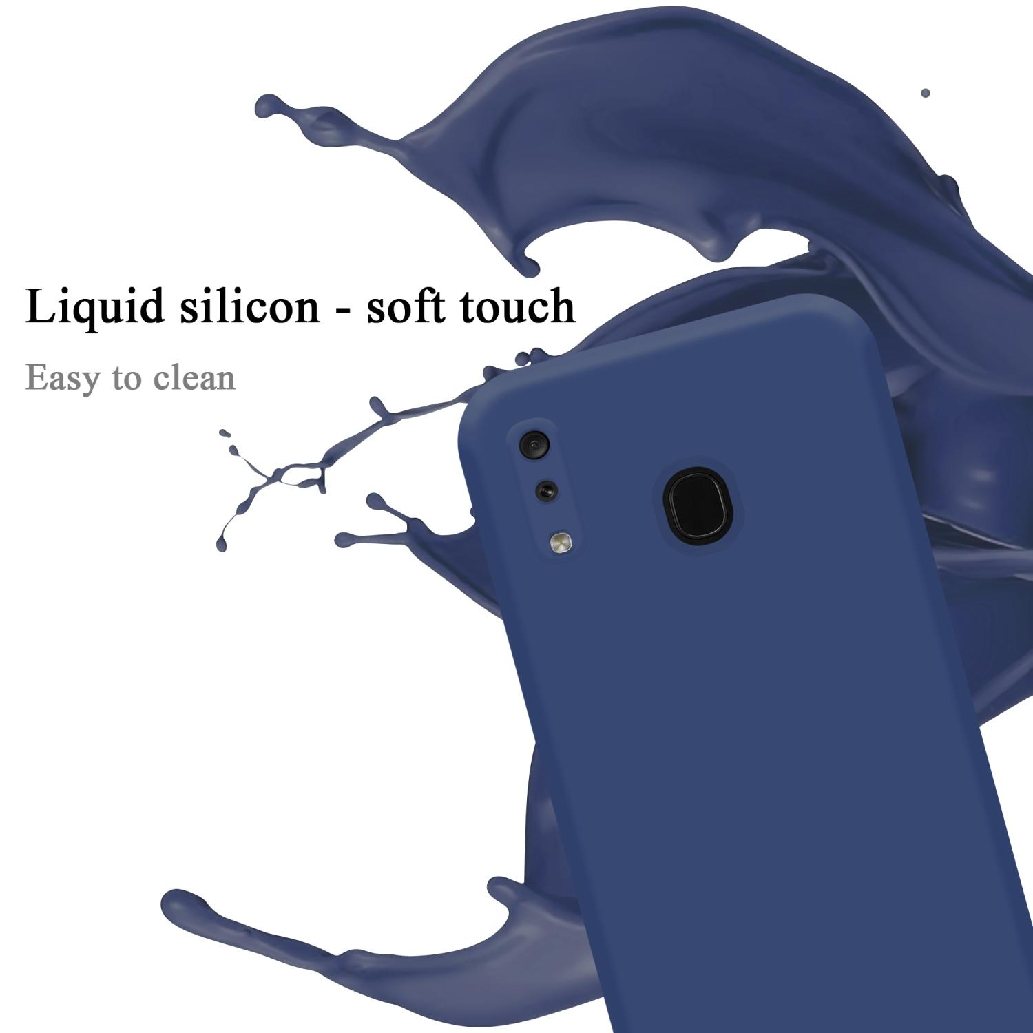 CADORABO Hülle im Liquid Silicone Galaxy A30 Style, LIQUID Backcover, A20 Samsung, M10s, / Case / BLAU
