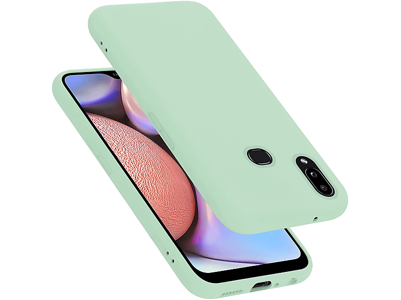 CADORABO Hülle im Liquid Silicone Case Style, Backcover, Samsung, Galaxy A10s / M01s, LIQUID HELL GRÜN